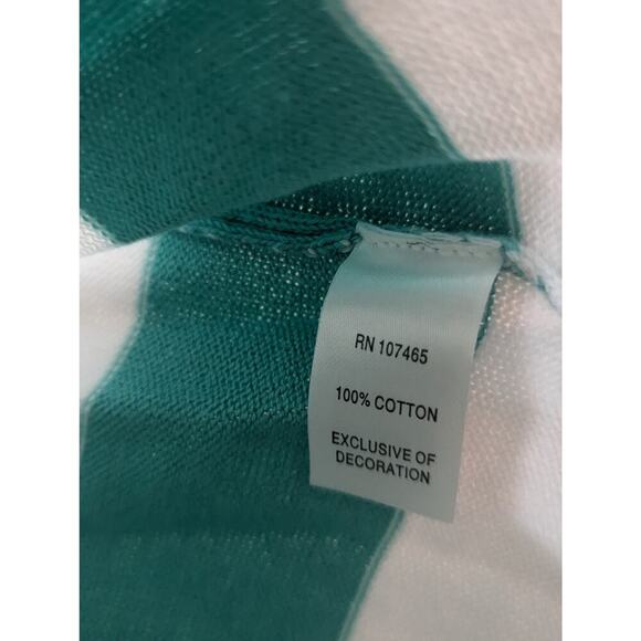 Pretty teal & white striped lightweight sweater w/mermaid embroidery, bua/bua S - Picture 4 of 8